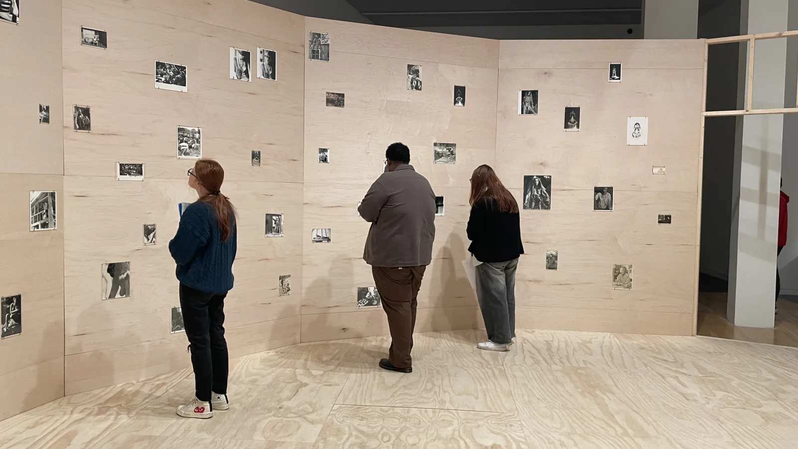 Students observing the artwork in the Wexner Center for the Arts. 
