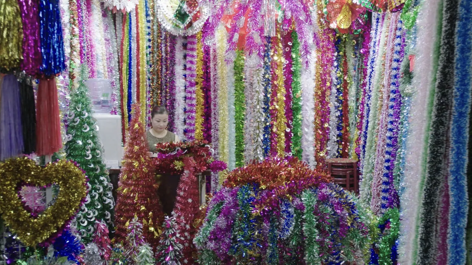 brightly colored tassel decorations