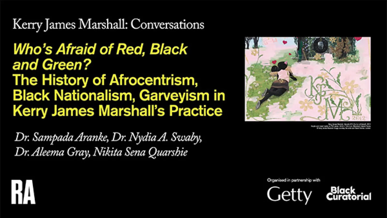 Forum information page from the  Getty Research Institute and Royal Academy of Arts and Black Curatorial